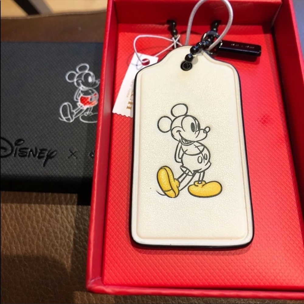 Coach new in box Chalk (White) Mickey Mouse Hang Tag